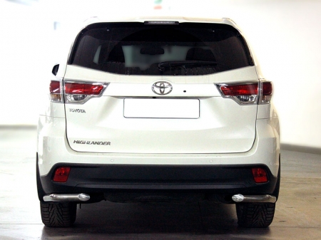 Toyota Highlander 2014-наст.вр.-Защита заднего бампера "уголки" одинарные d-60